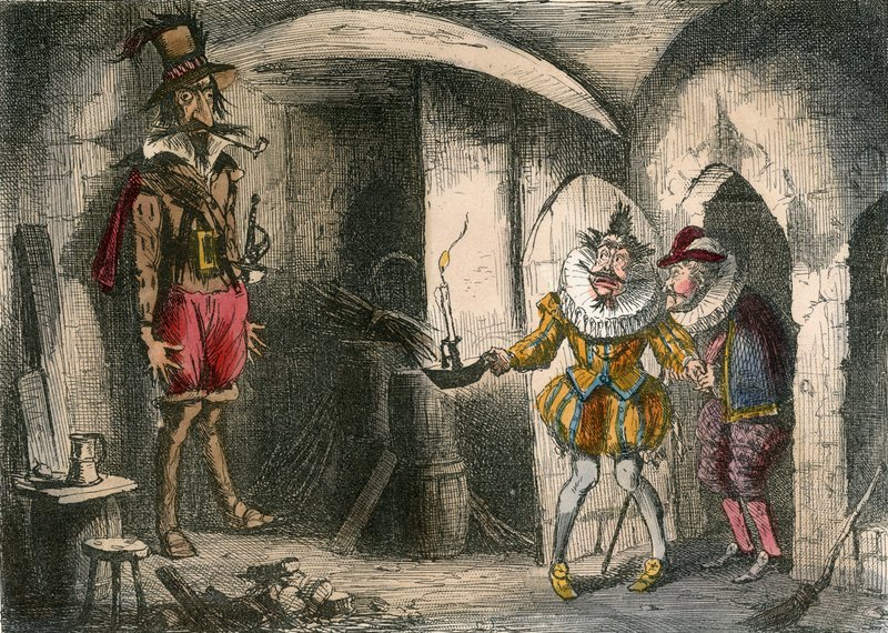 Entdeckung von Guido Fawkes durch Suffolk und Mounteagle von John Leech