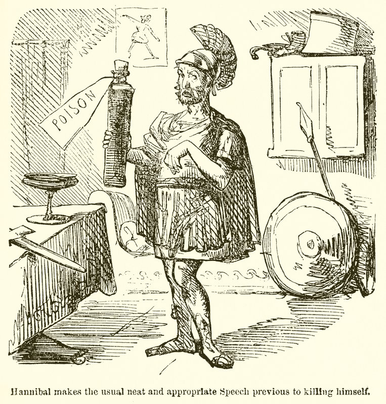 Hannibal hält die übliche Rede vor seinem Selbstmord von John Leech