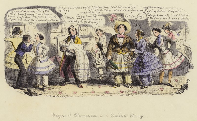 Fortschritt des Bloomerismus, oder eine vollständige Veränderung von John Leech