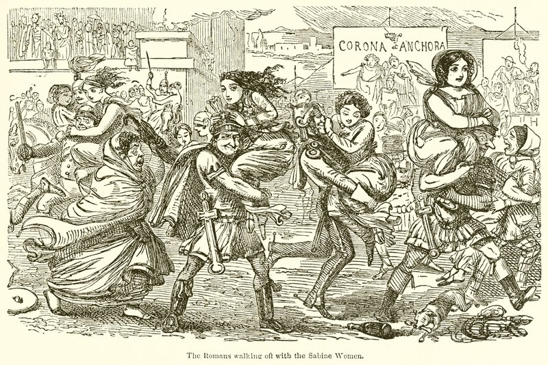 Die Römer entführen die Sabinerinnen von John Leech