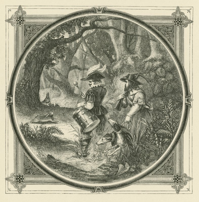 Hasen werden nicht mit Trommelschlag gefangen, noch Vögel mit Törtchen (Stich) von John Leighton