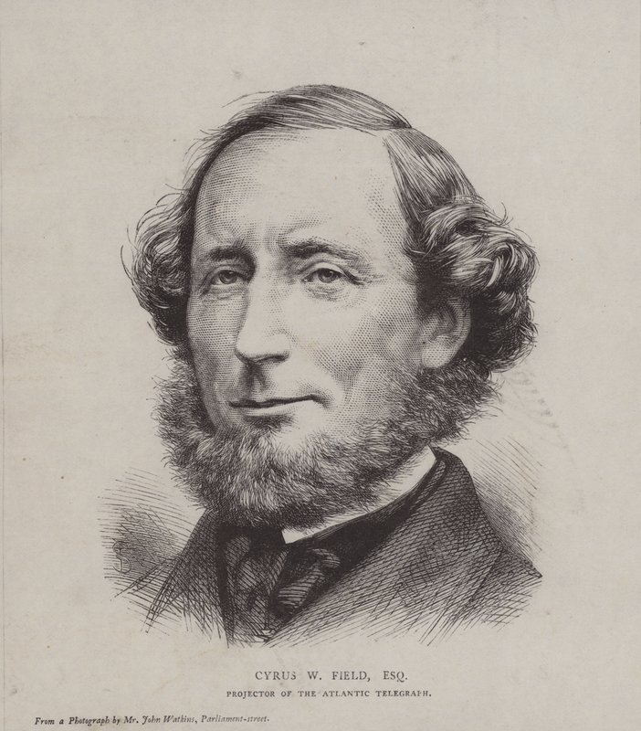 Cyrus West Field, amerikanischer Finanzier, der an der Verlegung des ersten transatlantischen Telegraphenkabels im Jahr 1858 beteiligt war von John Watkins