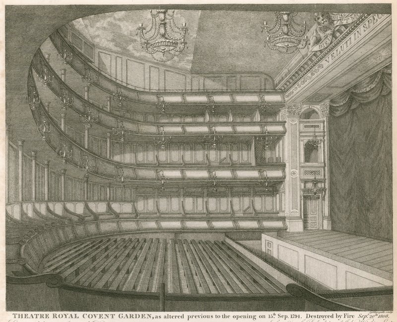 Theatre Royal, Covent Garden, London, vor der Eröffnung am 15. September 1794 umgebaut von John Winston