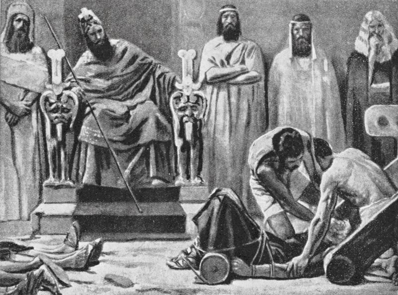 Zedekia wird geblendet und nach Babylon gebracht, 586 v. Chr. von Jose (after) Villegas y Cordero