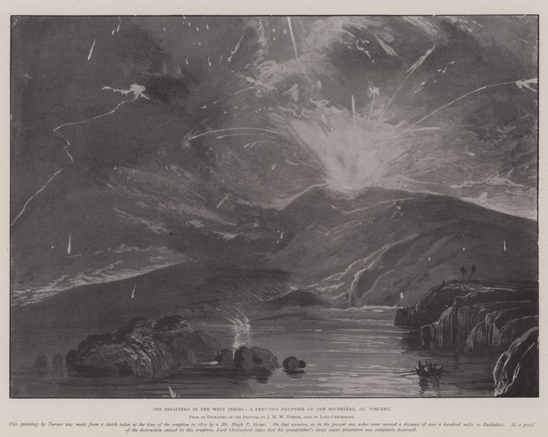 Die Katastrophen in Westindien, ein früherer Ausbruch des Soufrière, St. Vincent von Joseph Mallord William Turner