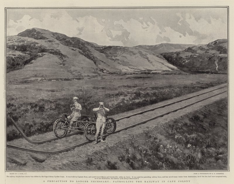 Eine Vorsichtsmaßnahme nicht mehr notwendig, Patrouille auf der Eisenbahn in der Kapkolonie von Joseph Nash