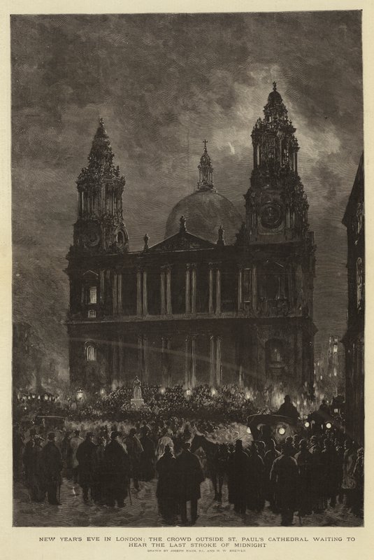 Silvester in London, die Menge vor der St. Paul