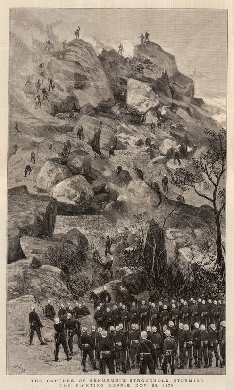 Die Eroberung von Sekukunis Festung, Sturm auf den Fighting Koppie, 28. November 1879 von Joseph Nash