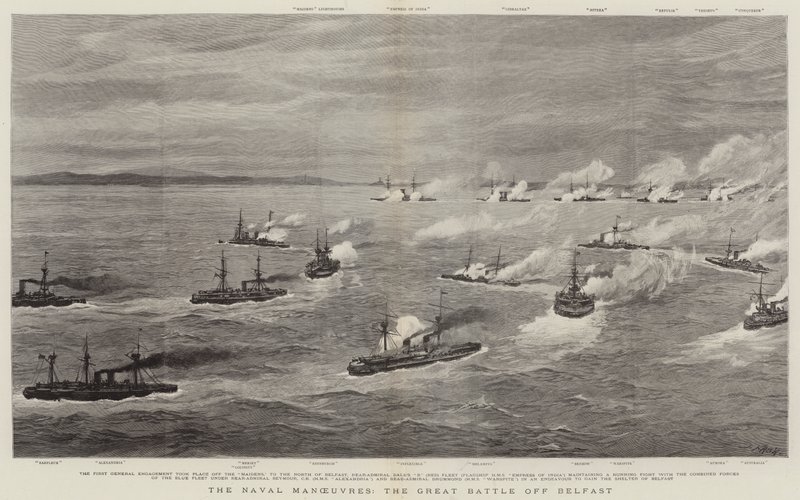 Die Marine-Manöver, die große Schlacht vor Belfast von Joseph Nash