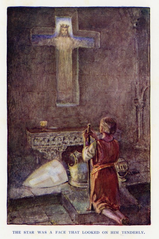 Illustration für Sir Knight of the Splendid Way (Farblithografie) von Joseph (after) Finnemore