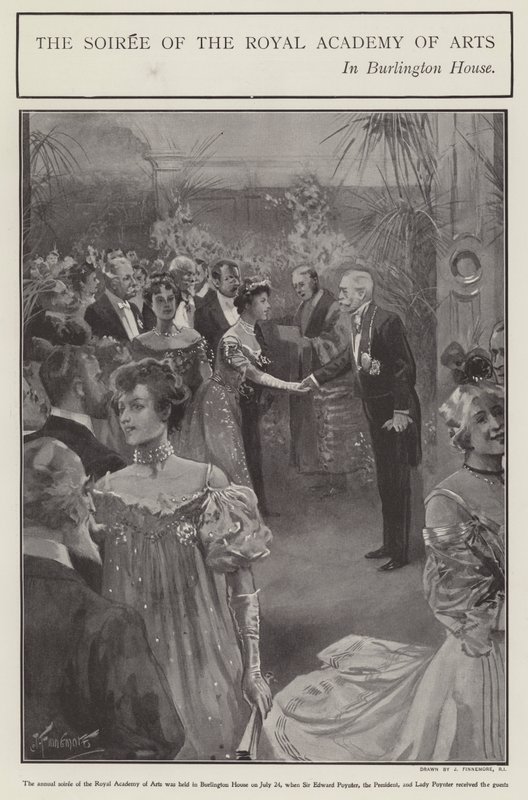 Der Abend der Royal Academy of Arts im Burlington House, London (Litho) von Joseph (after) Finnemore