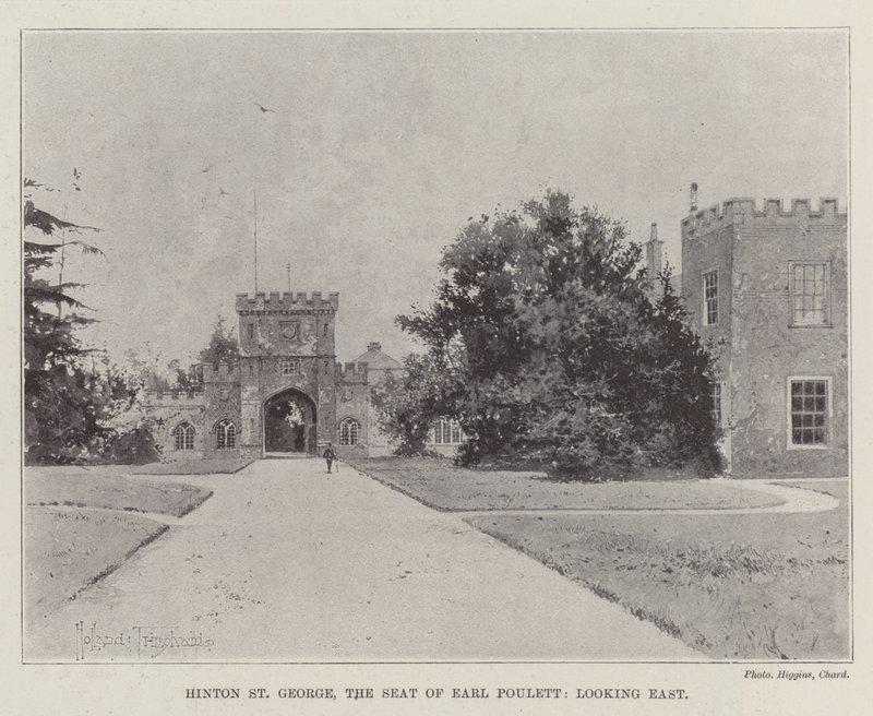 Hinton St George, der Sitz von Earl Poulett, Blick nach Osten von Joseph Holland Tringham