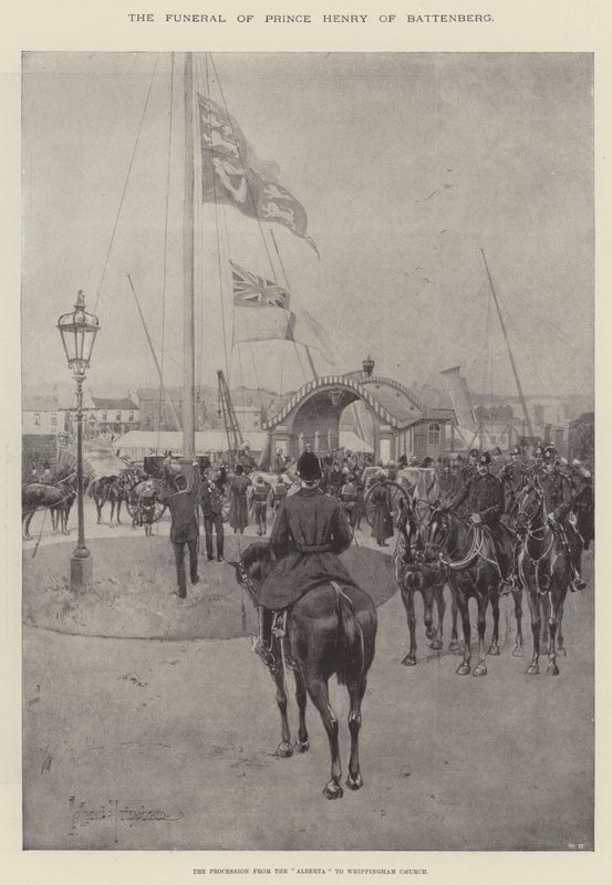 Die Beerdigung von Prinz Henry von Battenberg, der Prozession von der Alberta zur Whippingham Kirche von Joseph Holland Tringham