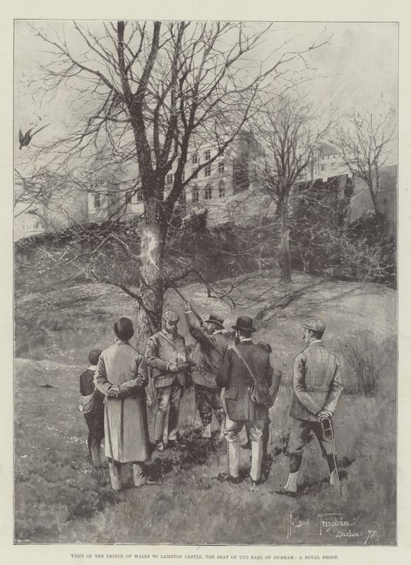Besuch des Prinzen von Wales im Lambton Castle, dem Sitz des Earl of Durham, ein königliches Jagdschloss von Joseph Holland Tringham