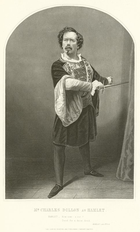 Mr. Charles Dillon als Hamlet, Akt III, Szene IV von Joseph Kenny Meadows