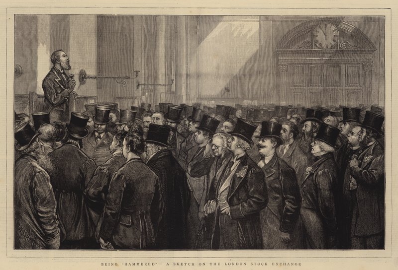 Gehämmert werden, eine Skizze an der Londoner Börse von Joseph Nash
