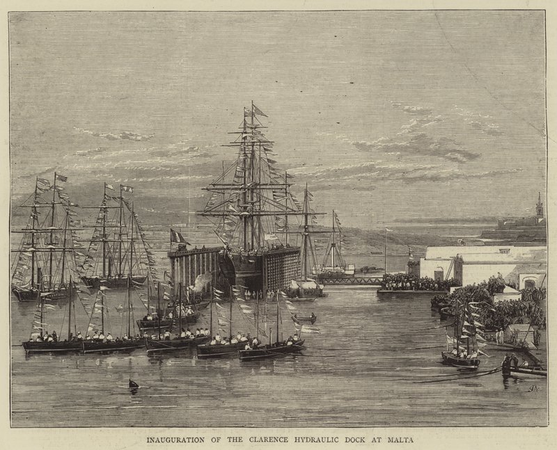 Einweihung des Clarence Hydraulic Dock in Malta von Joseph Nash