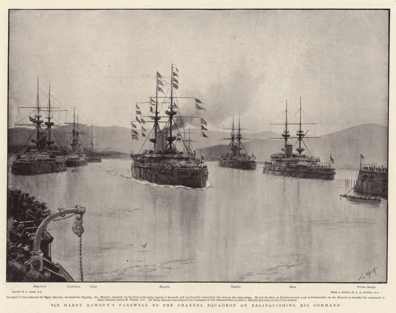 Sir Harry Rawsons Abschied von der Kanalflotte bei der Aufgabe seines Kommandos von Joseph Nash