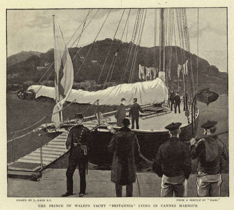Die Yacht Britannia des Prinzen von Wales im Hafen von Cannes von Joseph Nash