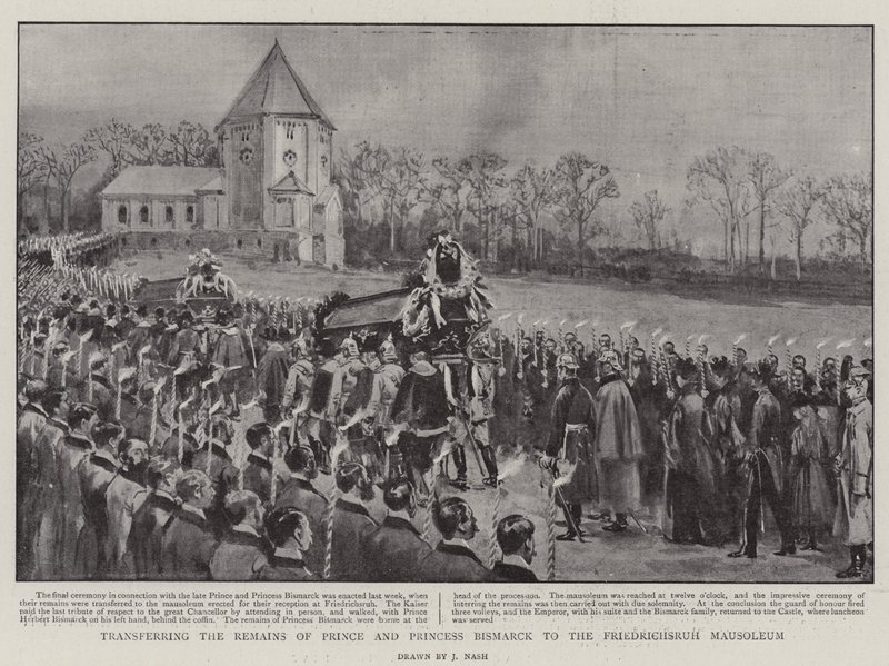 Überführung der Überreste von Prinz und Prinzessin Bismarck zum Mausoleum in Friedrichsruh von Joseph Nash