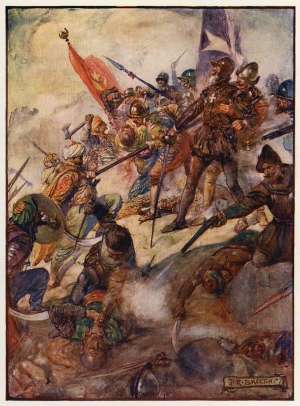 Jean Parisot de la Valette bei der Großen Belagerung von Malta von Joseph Ratcliffe (after) Skelton