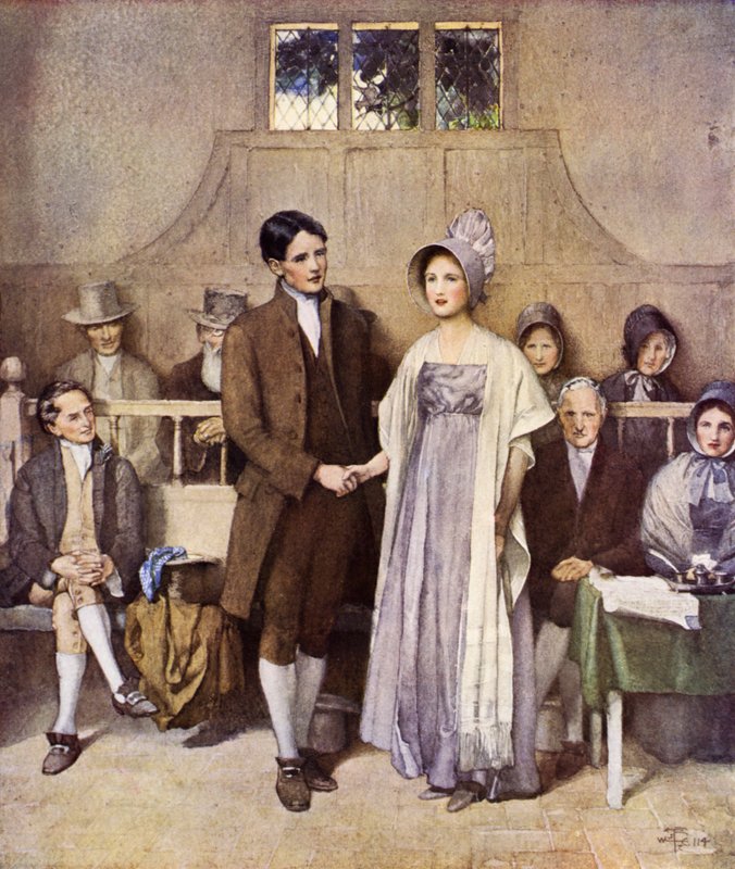 Eine Quäkerhochzeit, Liebe und Loyalität von Joseph Walter West