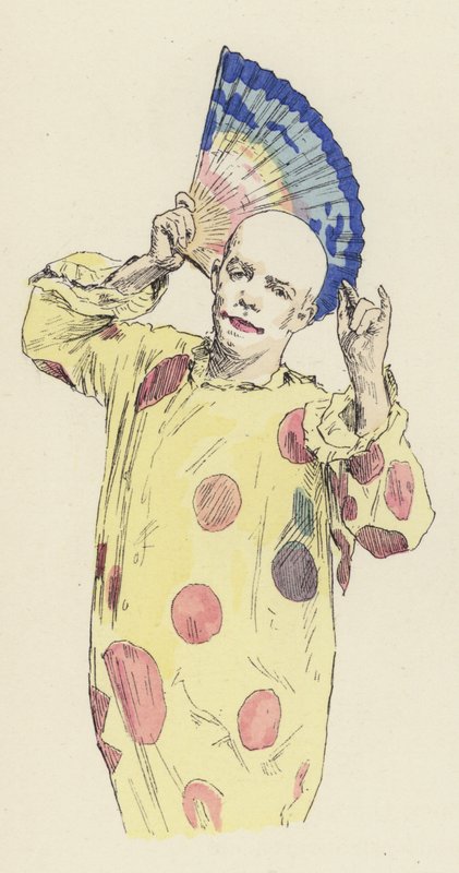 Clown hält einen Fächer von Jules Arsene (after) Garnier