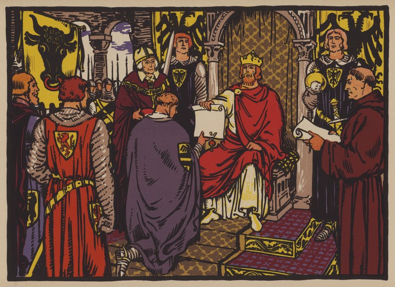 Der Heilige Römische Kaiser Heinrich VII. gewährt dem Kanton Uri die Reichsunmittelbarkeit von Jules Courvoisier