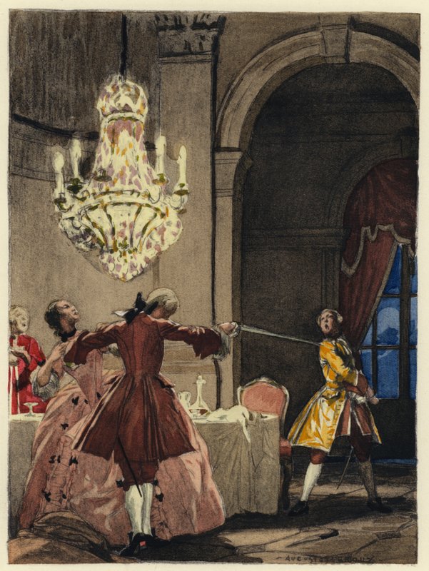 Illustration für die Memoiren von Casanova von Jules Marie Auguste Leroux