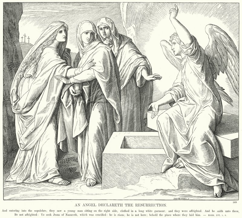 Ein Engel verkündet die Auferstehung (Stich) von Julius (after) Schnorr von Carolsfeld