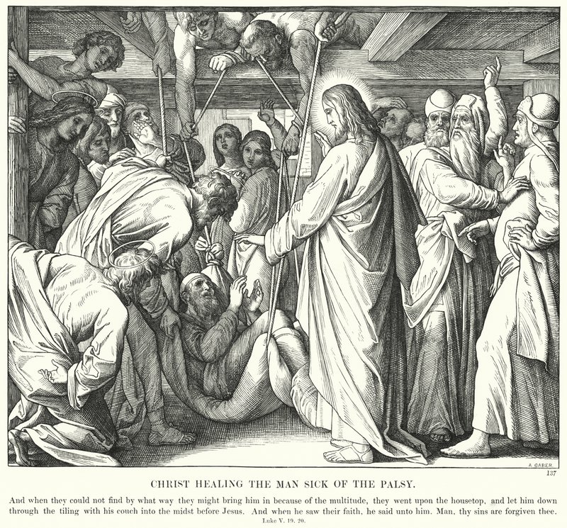 Christus heilt den Gelähmten von Julius (after) Schnorr von Carolsfeld