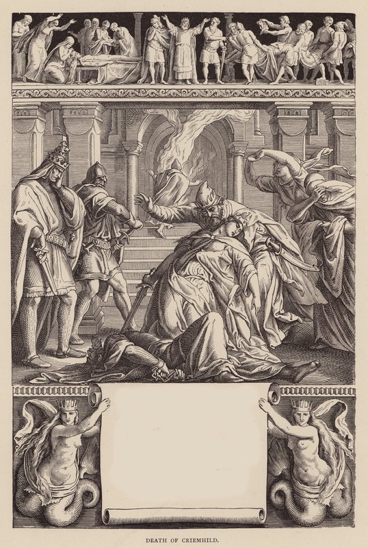 Das Nibelungenlied: Tod von Kriemhild von Julius (after) Schnorr von Carolsfeld