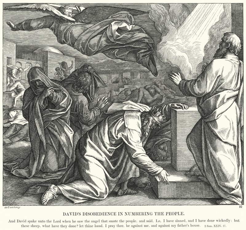 Davids Ungehorsam beim Zählen des Volkes von Julius (after) Schnorr von Carolsfeld