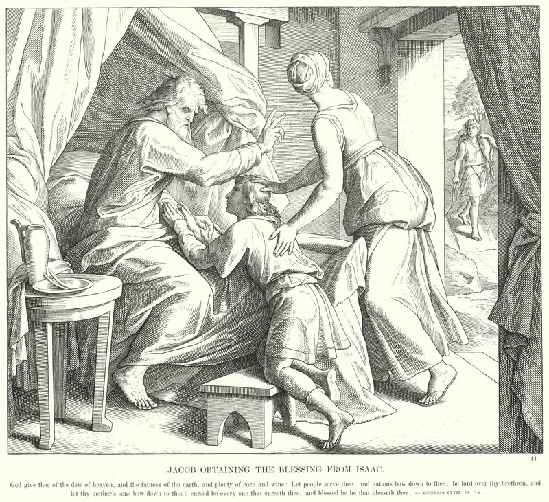 Jakob erhält den Segen von Isaak von Julius (after) Schnorr von Carolsfeld