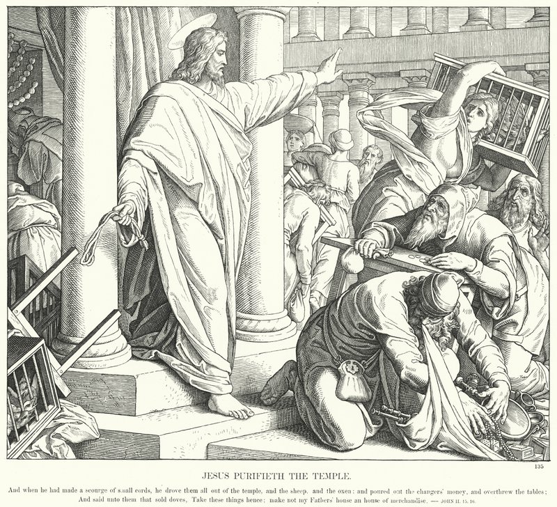 Jesus reinigt den Tempel von Julius (after) Schnorr von Carolsfeld