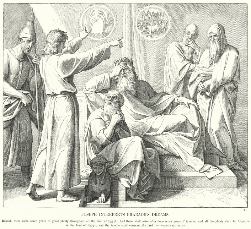 Joseph deutet die Träume des Pharaos von Julius (after) Schnorr von Carolsfeld