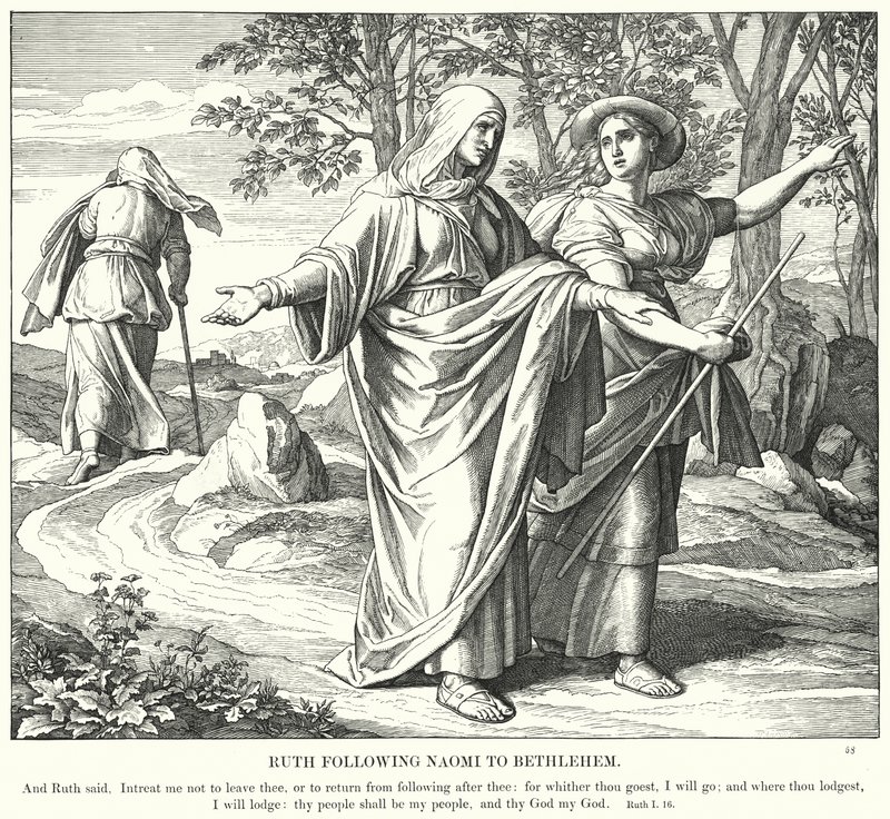 Ruth folgt Naomi nach Bethlehem (Gravur) von Julius (after) Schnorr von Carolsfeld