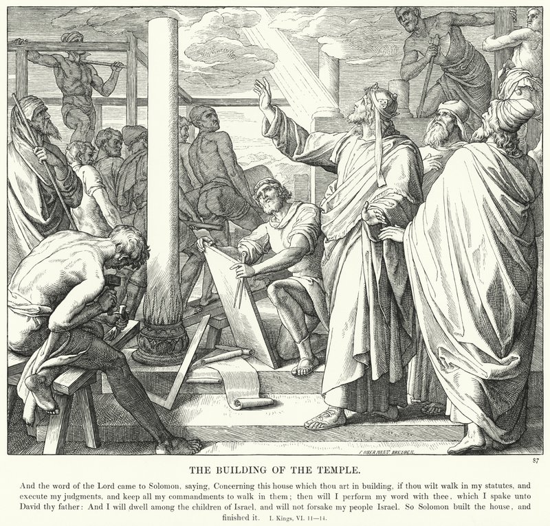Der Bau des Tempels von Julius (after) Schnorr von Carolsfeld