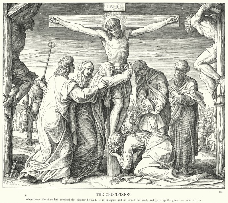 Die Kreuzigung (Gravur) von Julius (after) Schnorr von Carolsfeld