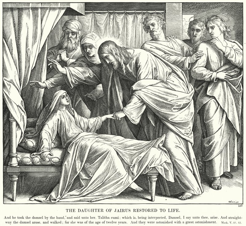 Die Tochter des Jairus wird wieder zum Leben erweckt von Julius (after) Schnorr von Carolsfeld