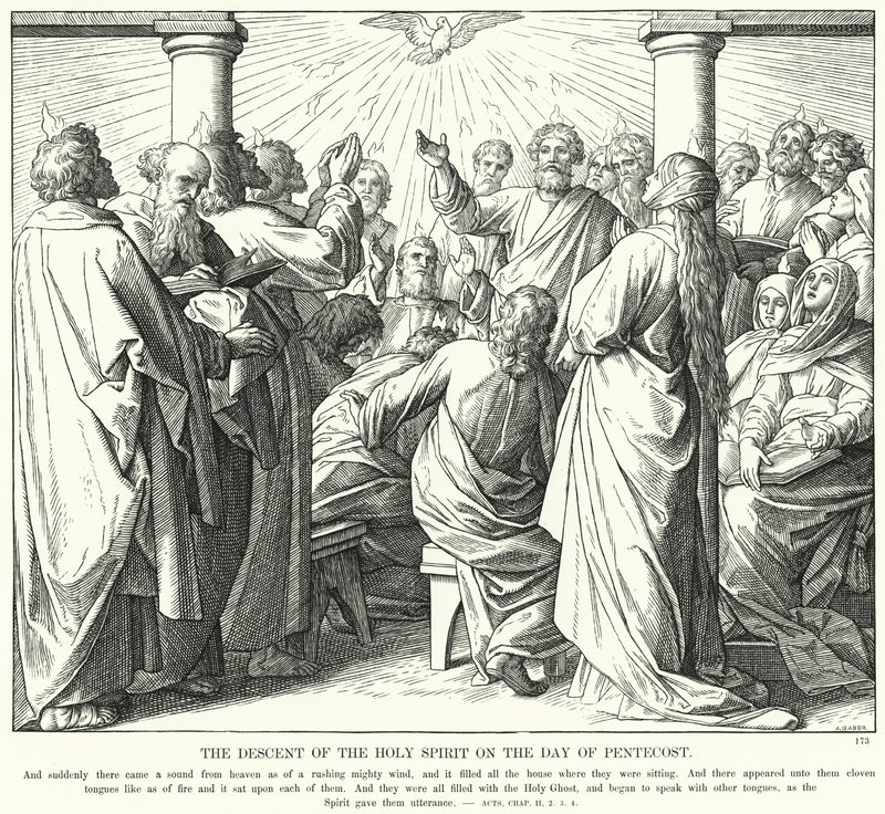 Die Herabkunft des Heiligen Geistes am Pfingsttag von Julius (after) Schnorr von Carolsfeld