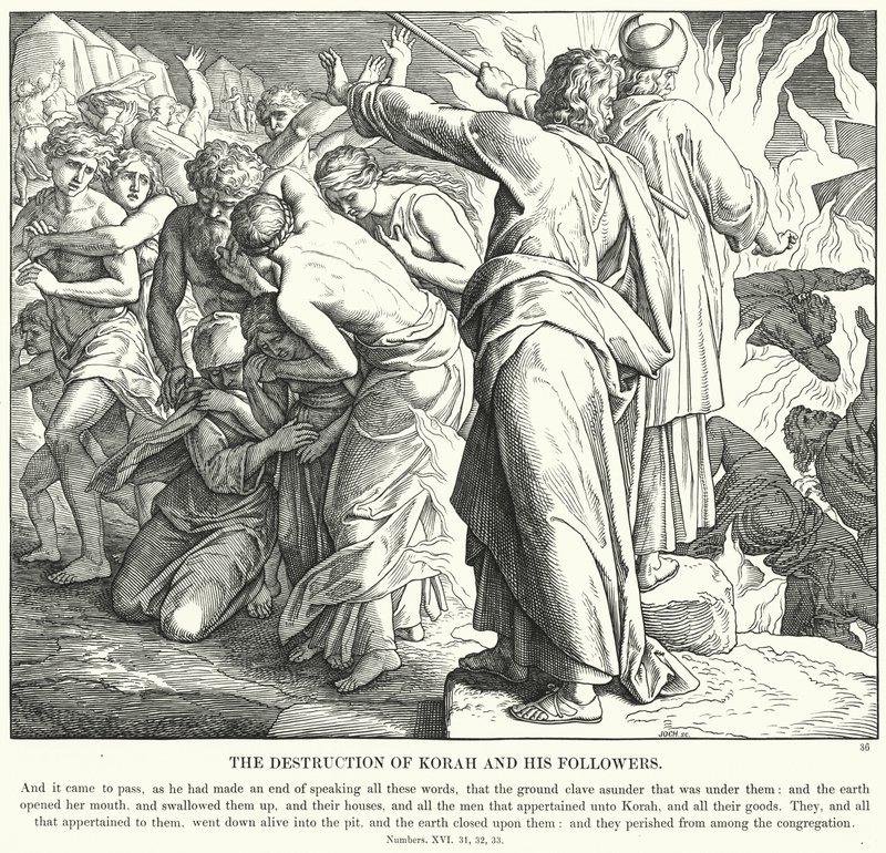 Die Zerstörung von Korah und seinen Anhängern von Julius (after) Schnorr von Carolsfeld