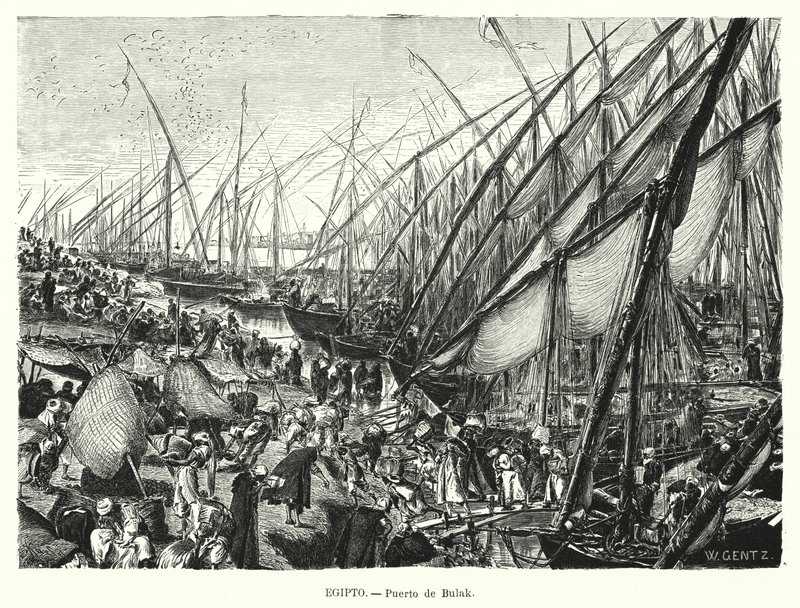 Quais am Nil in Bulaq, Kairo, Ägypten von Karl Wilhelm Gentz