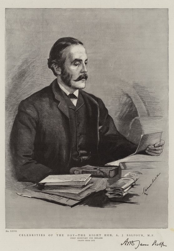 Berühmtheiten des Tages, der ehrenwerte A. J. Balfour, MP von Lance Calkin