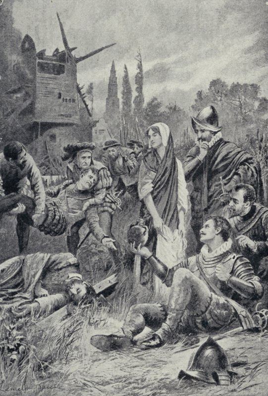 Sir Philip Sidney in der Schlacht von Zutphen von Lancelot Speed