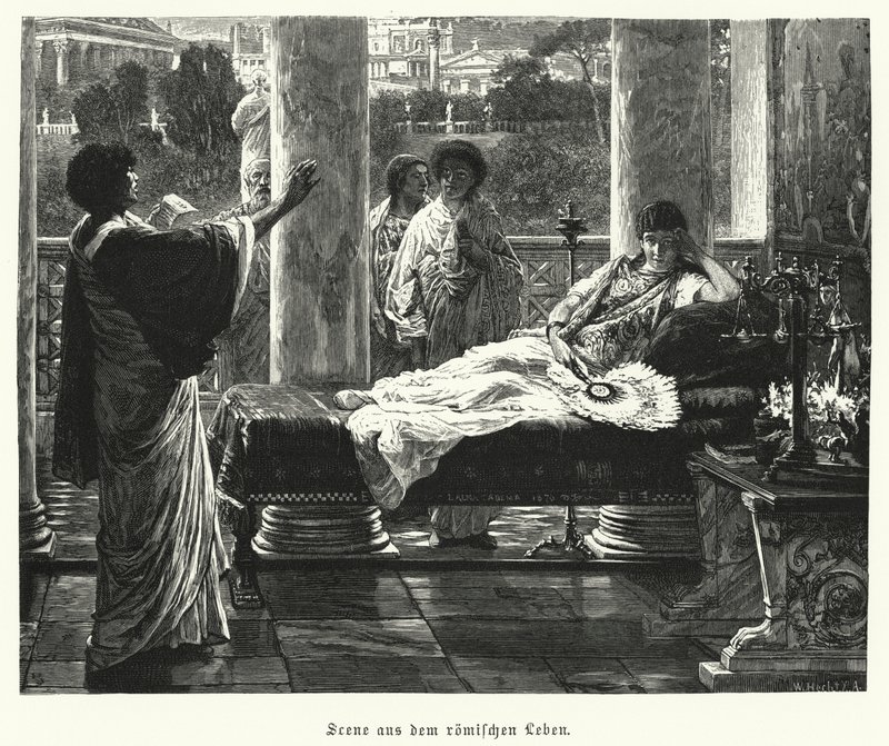 Szene aus dem Leben im antiken Rom (Gravur) von Lawrence (after) Alma Tadema
