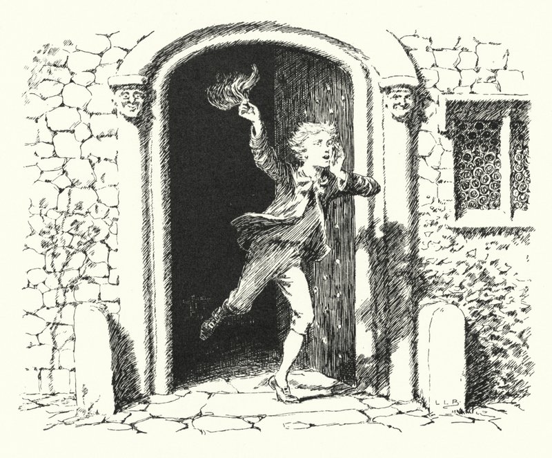 Mädchen und Jungen, kommt heraus zum Spielen; der Mond scheint so hell wie der Tag (Gravur) von Leonard Leslie Brooke