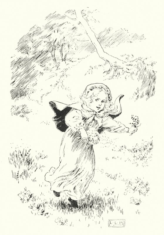 Hier bin ich, kleine hüpfende Joan (Gravur) von Leonard Leslie Brooke