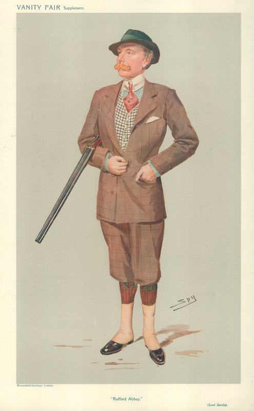 Lord John Savile, Rufford Abbey, 15. April 1908, Vanity Fair Karikatur von Leslie Matthew Ward
