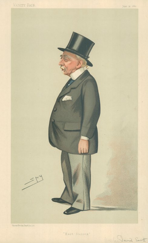 Mr. Montagu David Scott, East Sussex, 10. Juni 1882, Vanity Fair Karikatur von Leslie Matthew Ward